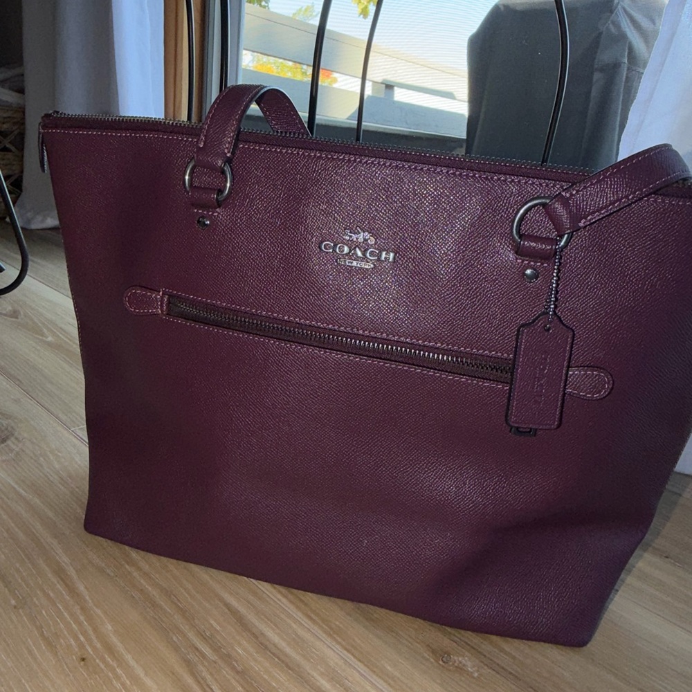 Coach Dark Red Leather Tote
